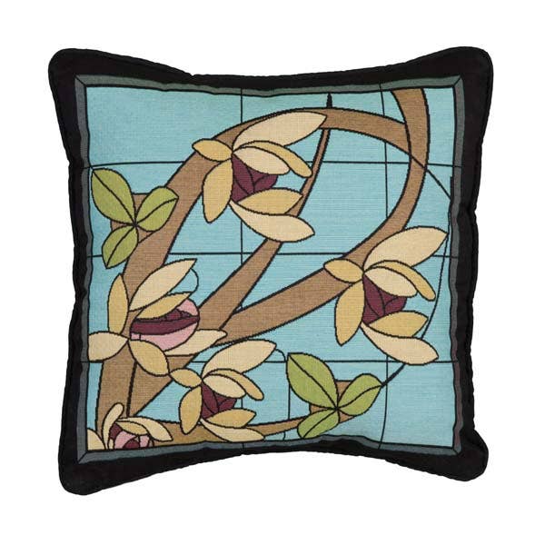 Almofada Flores e Vinhas- Aqua Spray B por atacado de Rennie & Rose