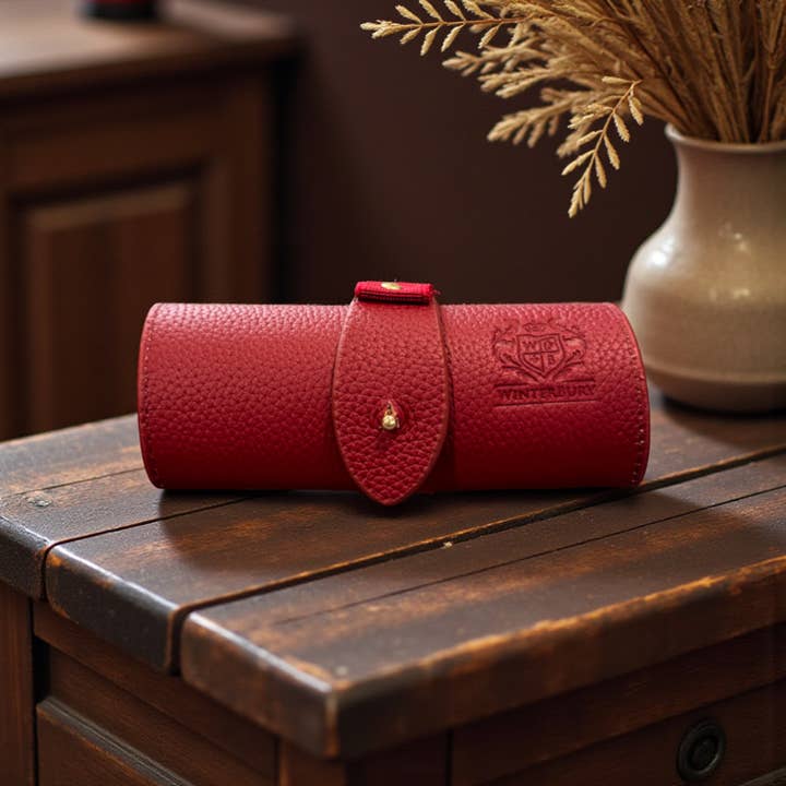 WinterBury Maroon Leather Scissor / Accessories Case for wholesale by WinterBury Fine Leather Goods