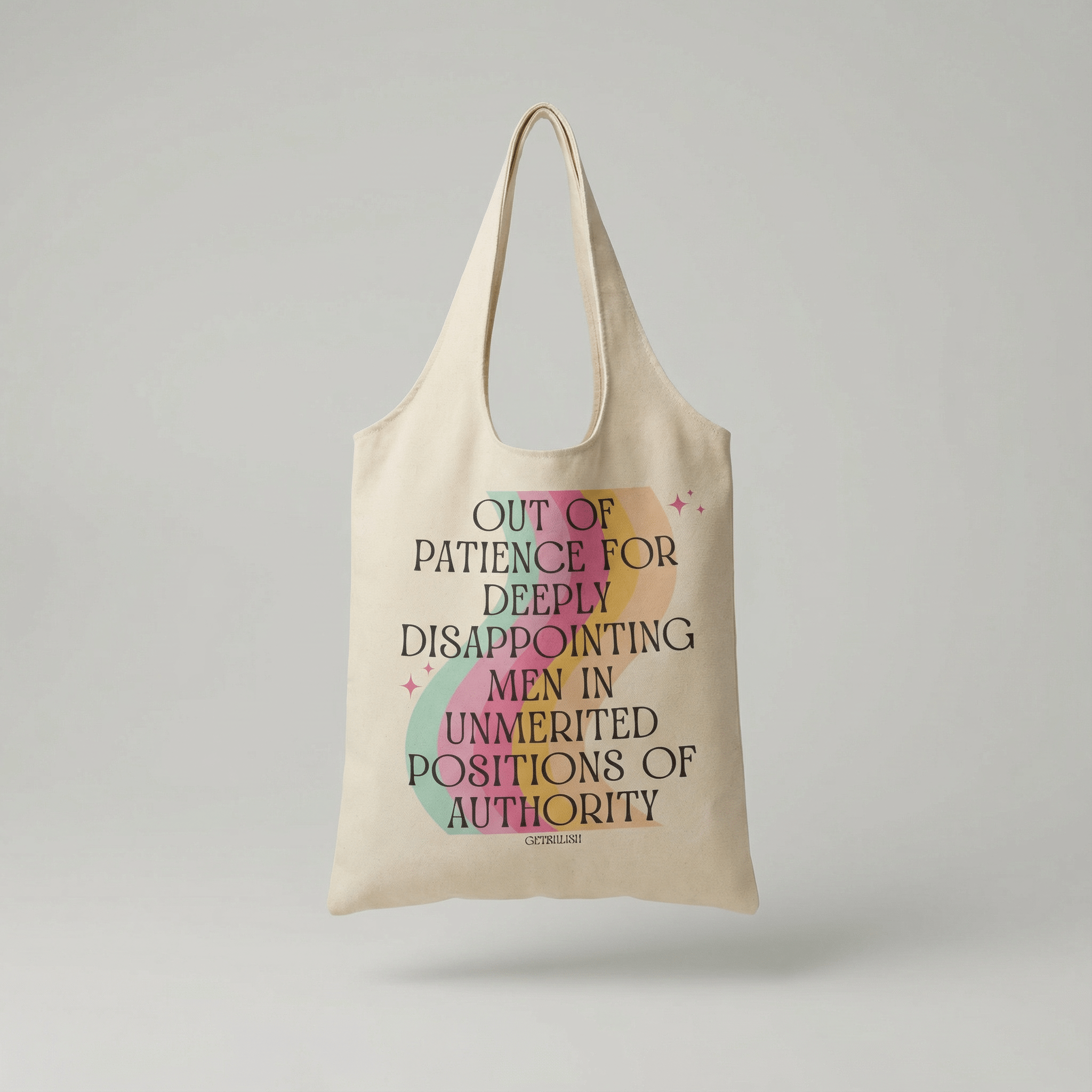 GetBullish – Engroshandel Tote bag - Dame – Feministisk tote „Ud af tålmodighed for skuffende mænd“ lærred1