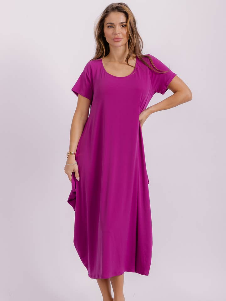 SAN151BR-S Harem Midi Dress/Short Sleeve for wholesale by H&H Fashion Inc.