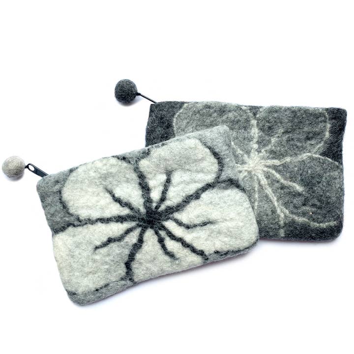 Grey Tone Poppy Purse for wholesale by Hamro Village