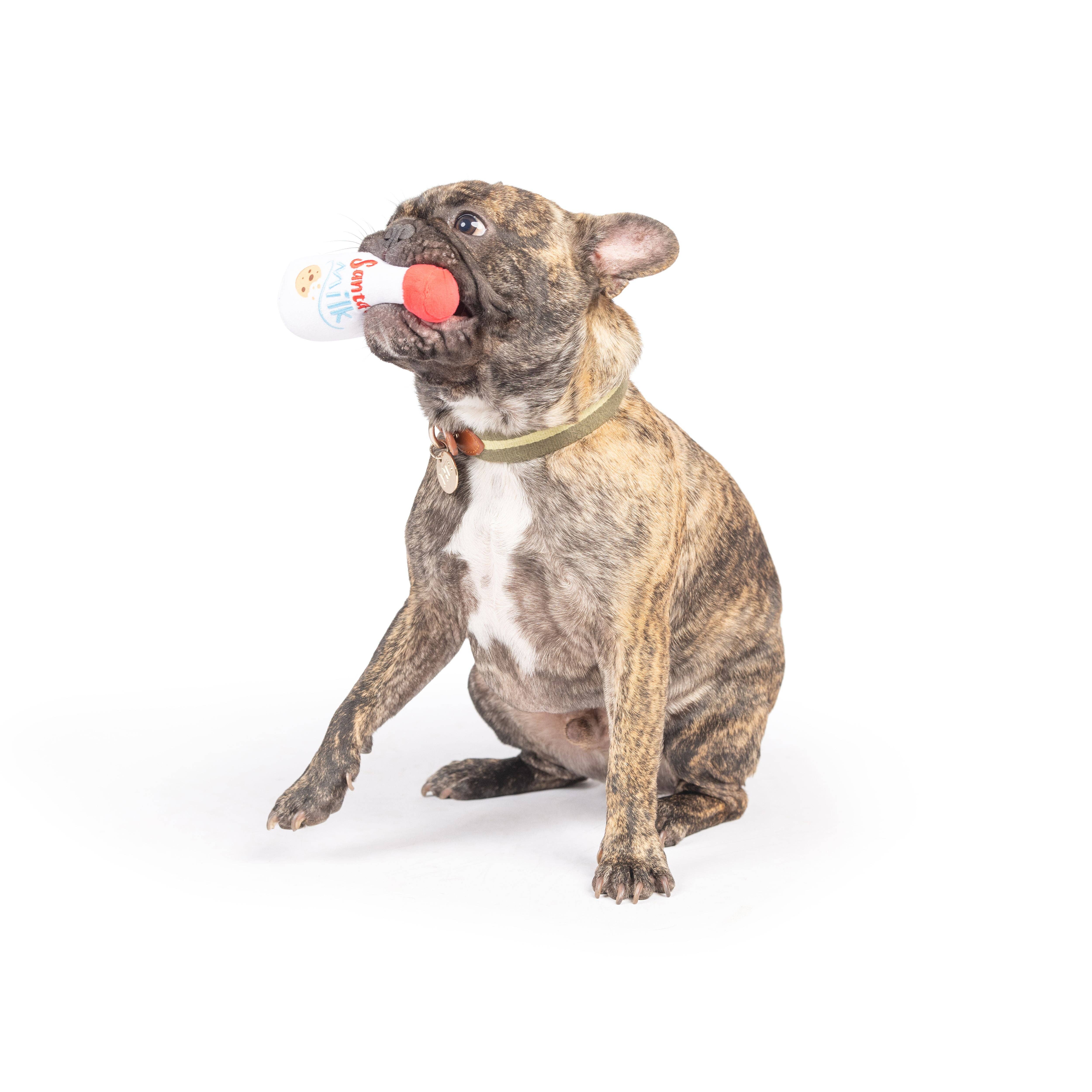 Huxley & Kent – wholesale Pet plush toy – Dog – Tiny Tuff Santa's Milk1