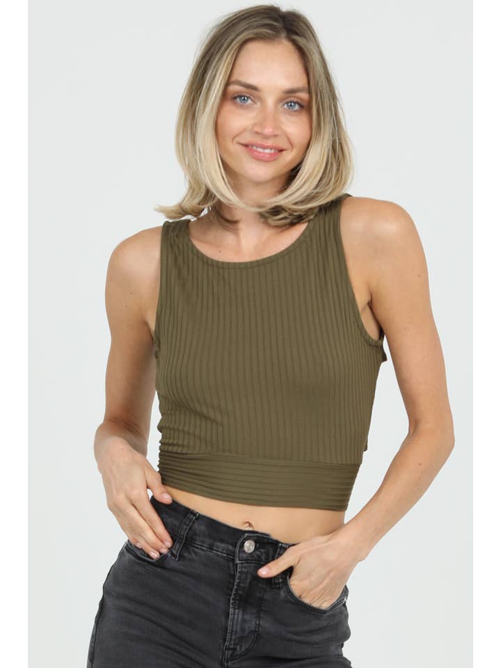 ANGIE - Wholesale Knit Top - Women's - X2DU9-ASIS RIB KNIT STRAPPY BACK TIE WAIST TOP5