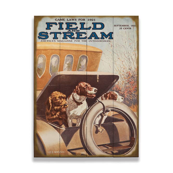 Copertina di Field & Stream Settembre 1921 - Arte da Parete in Legno e Metallo per la vendita all'ingrosso da parte di Old Wood Signs