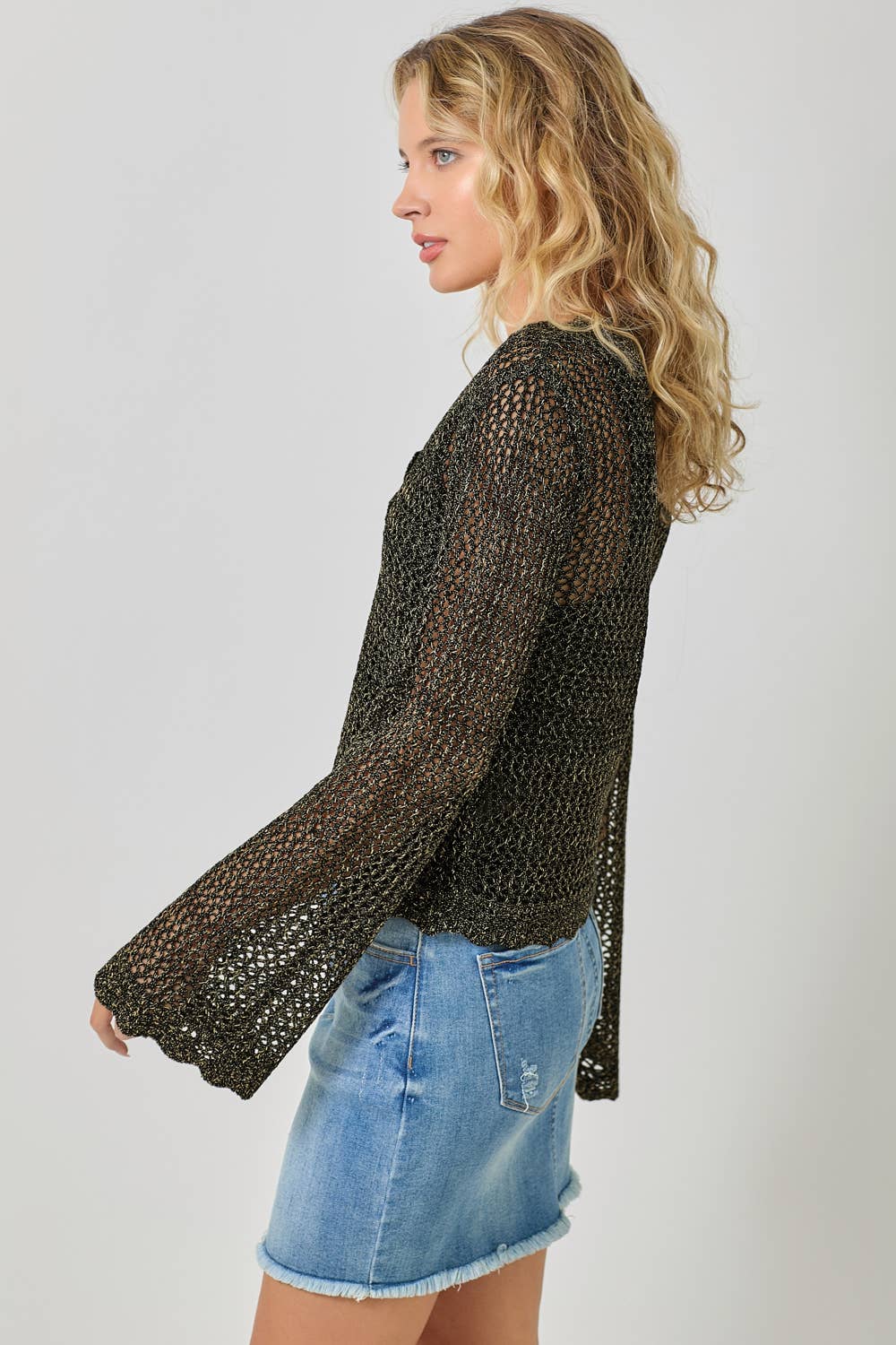 Mystree - Wholesale Cardigan - Women's - 61100 Crochet Style Knit Cardigan 2