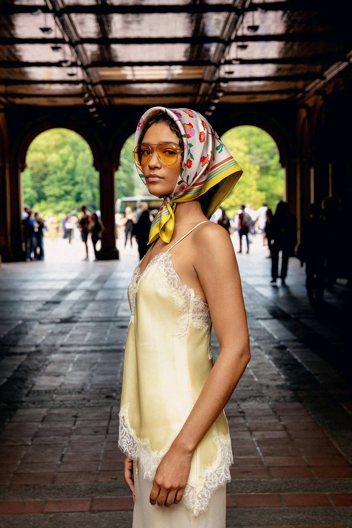 Jessie Zhao New York – wholesale Scarf – Women's – Limoncello Jardin Double Sided Silk Scarf9