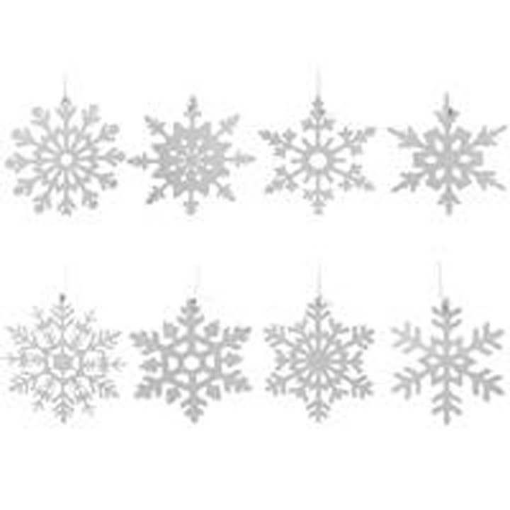 Tim&Puce Factory - Wholesale Christmas Decoration - SET OF 8 SILVER SNOWFLAKES 15CM1