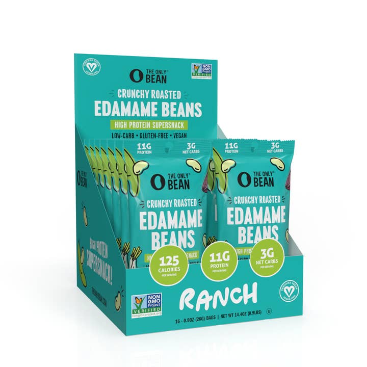 The Only Bean - Wholesale Nuts - Crunchy Roasted Edamame Ranch - 0.9oz (16 pack)