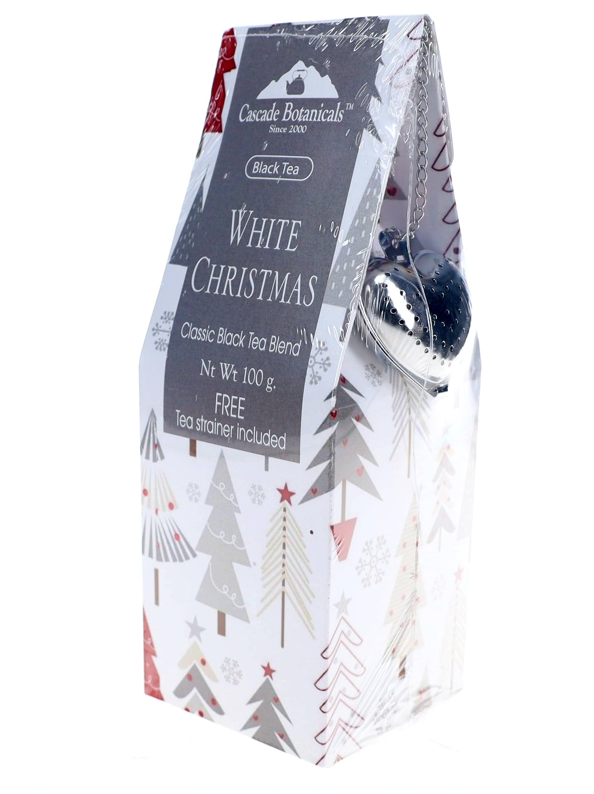 Cascade Teas & Botanicals - Wholesale Loose Tea - Holiday Tea White Christmas Gift Box, FREE STRAINER3
