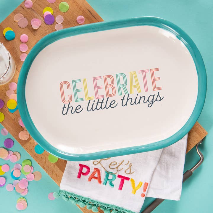 Celebrate Cer Platter for wholesale by Totalee Gift