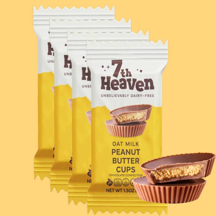 7th Heaven Chocolate - Wholesale Chocolate Bar - Vegan Oat Milk Chocolate Bar - Peanut Butter Cups, Kosher