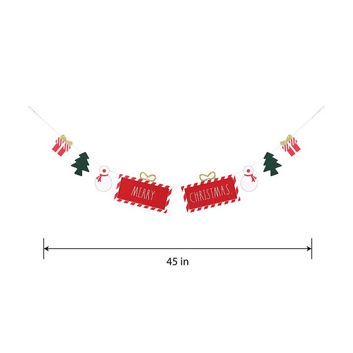 DesignStyles Home - Wholesale Bunting/Garland - Rae Dunn "Merry Christmas" Garland with Christmas Trees