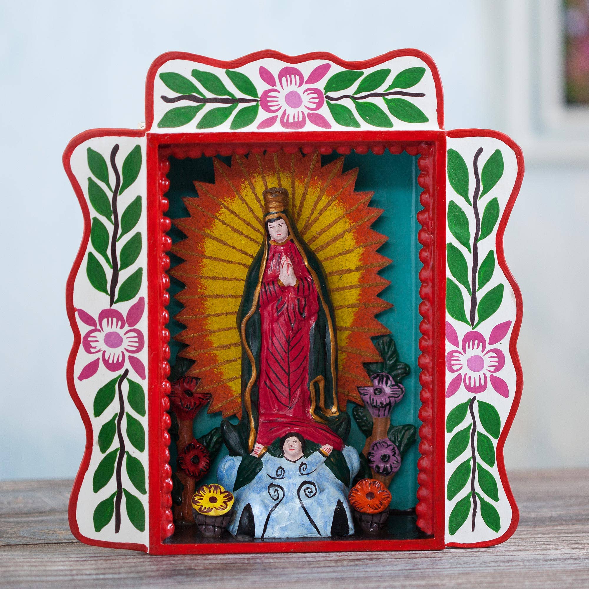 Multicolor Novica Handmade Mary Wood Retablo for wholesale on Faire1
