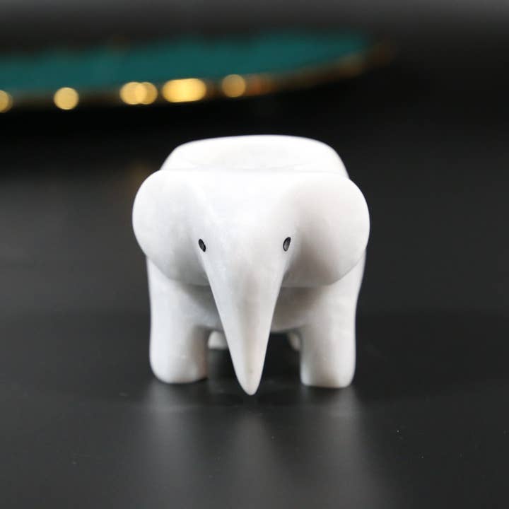 Gemstone Gifts Ltd. – Großhandel Kerzenhalter – Teelichthalter Elefant aus weißem Onyx