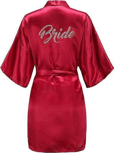 LA Merchandise - Wholesale Robe - Women's - La Merchandise LAB1800 Women's Satin Short Bridal Party Robe29