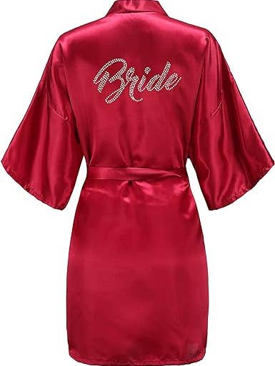 LA Merchandise - Wholesale Robe - Women's - La Merchandise LAB1800 Women's Satin Short Bridal Party Robe29