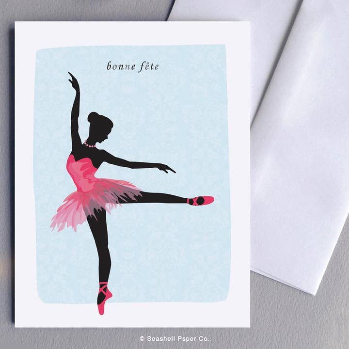 Fransk födelsedag Ballerina kort för wholesale av Seashell Paper Co.