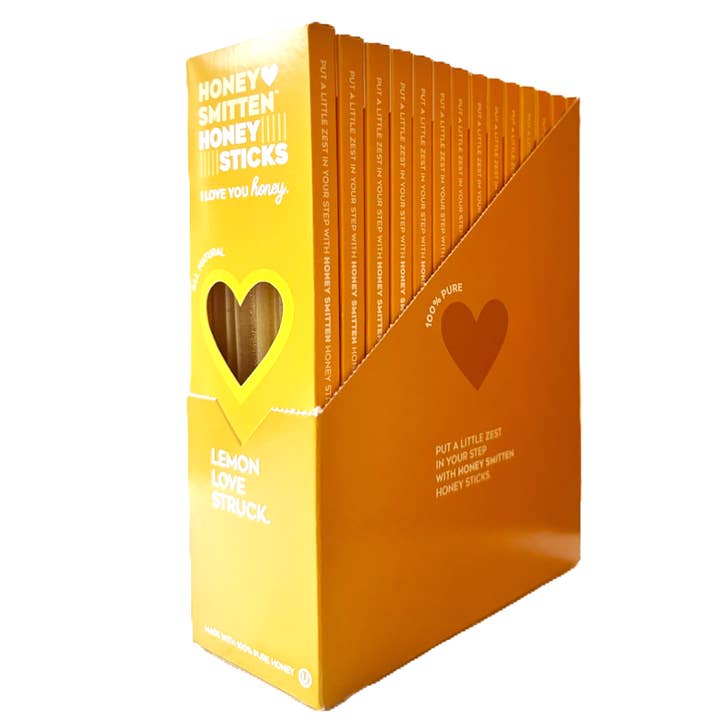 Honey Smitten - Wholesale Honey - Honey Sticks, LEMON LOVE STRUCK. 14 units1
