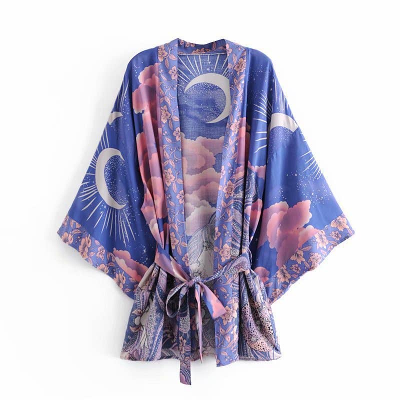 Rosa Clothing - Wholesale Kimono - Women's - Boho Luna Floral Print Kimono Robe5