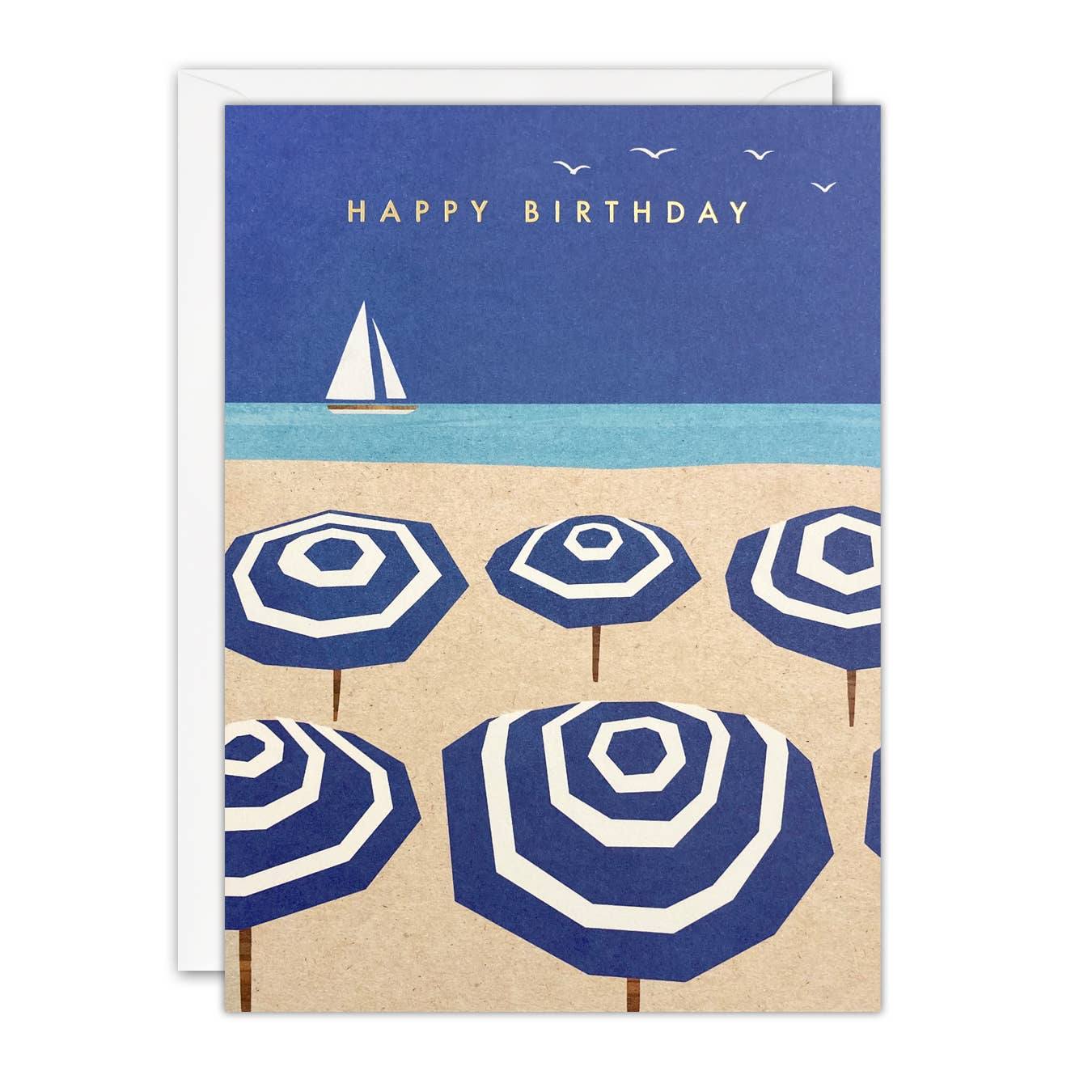 Nelson Line - Wholesale Everyday Greeting Card - PARASOLS BIRTHDAY - 5 x 7" OFFSHORE CARD0