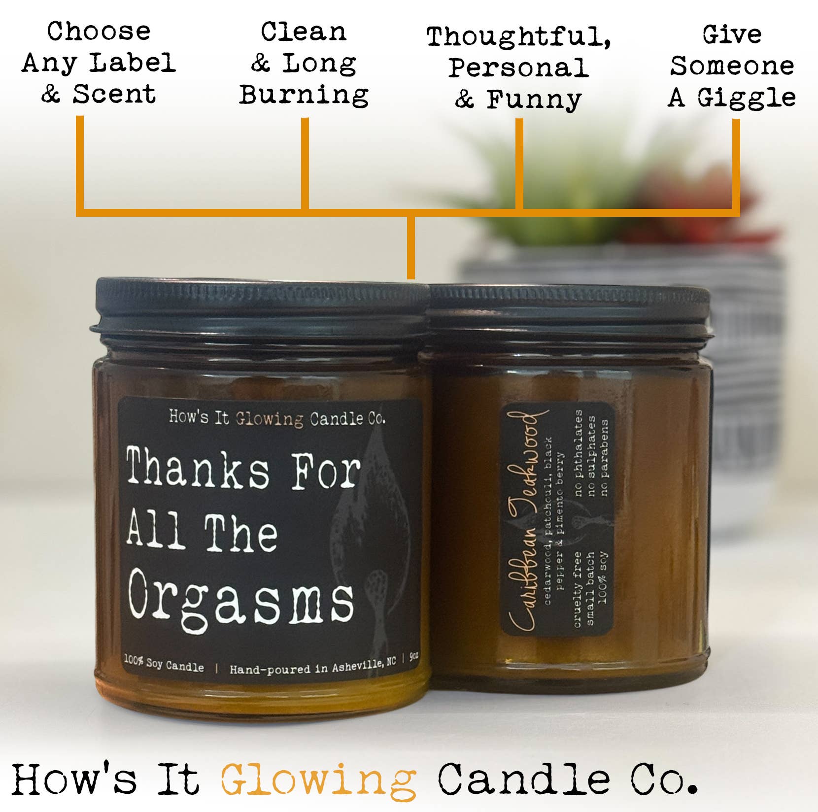 How's It Glowing Candle Co. - Wholesale Jar/Filled Candle - Please Don't Do Coke In Our Bathroom - 100% Soy Candle Jar2