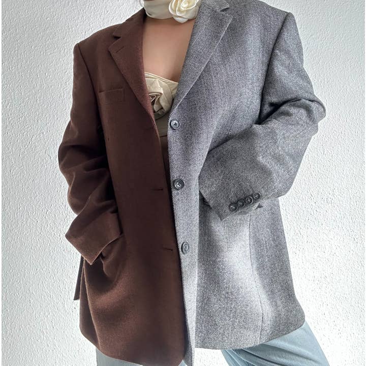 upcycle kontrast blazer für den Großhandel von ERDLUXE