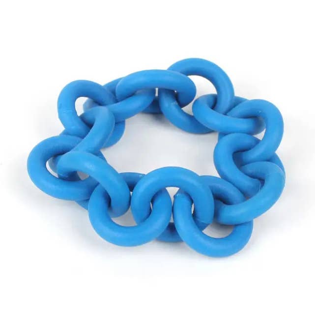 Blue chunky rubber bracelet for wholesale by One of a Kind Club