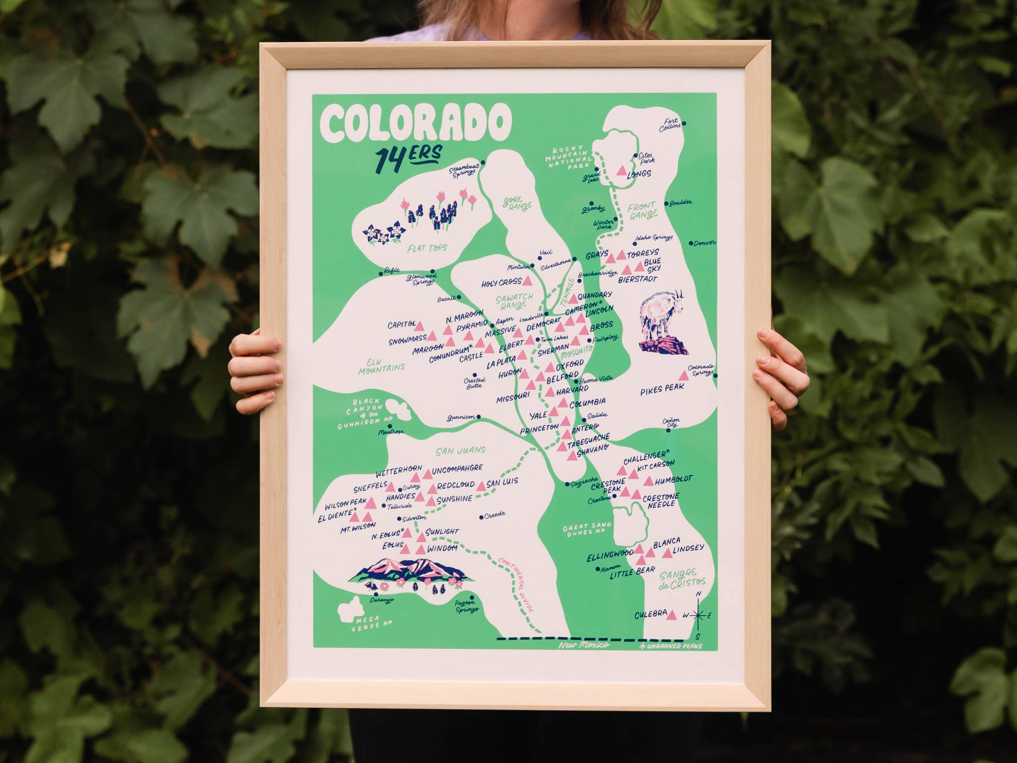Little Known Goods - Wholesale Poster - Colorado 14ers Screen Printed Poster1