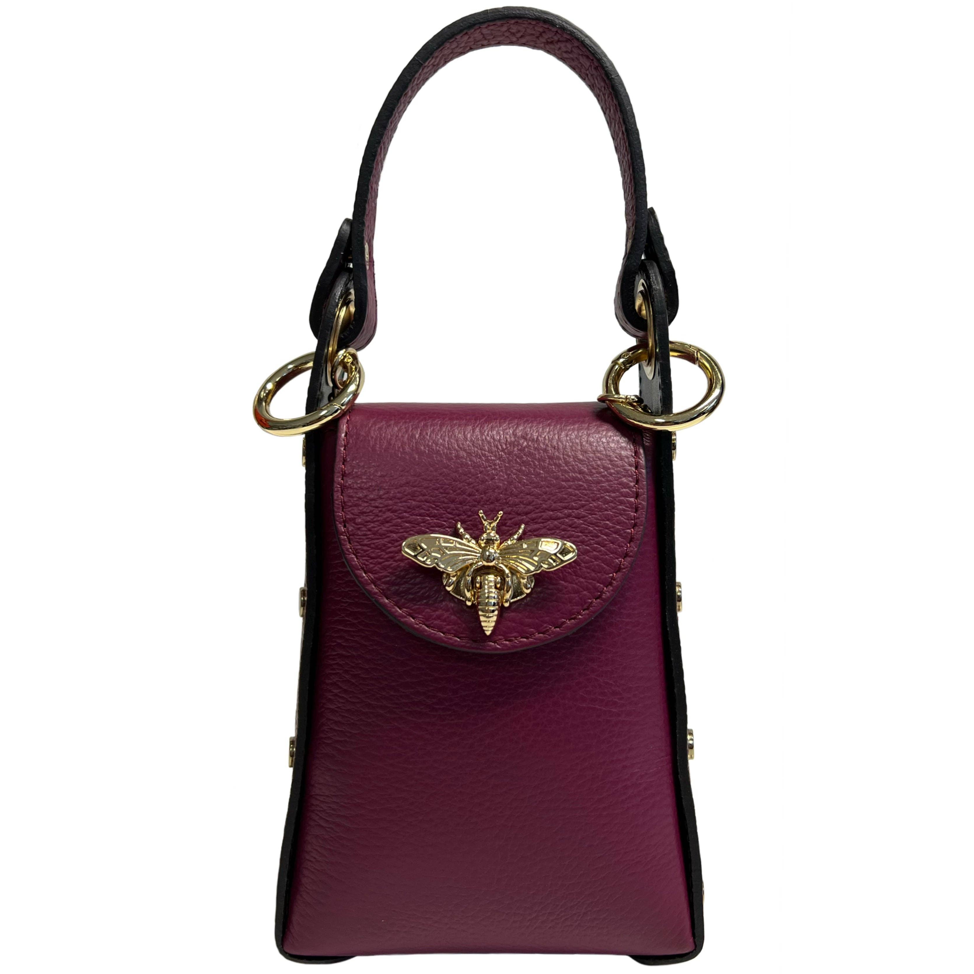 MODARNO - Wholesale Top Handle Bag - Women's - Modarno mini bag in genuine leather dollar with bee-shaped l31