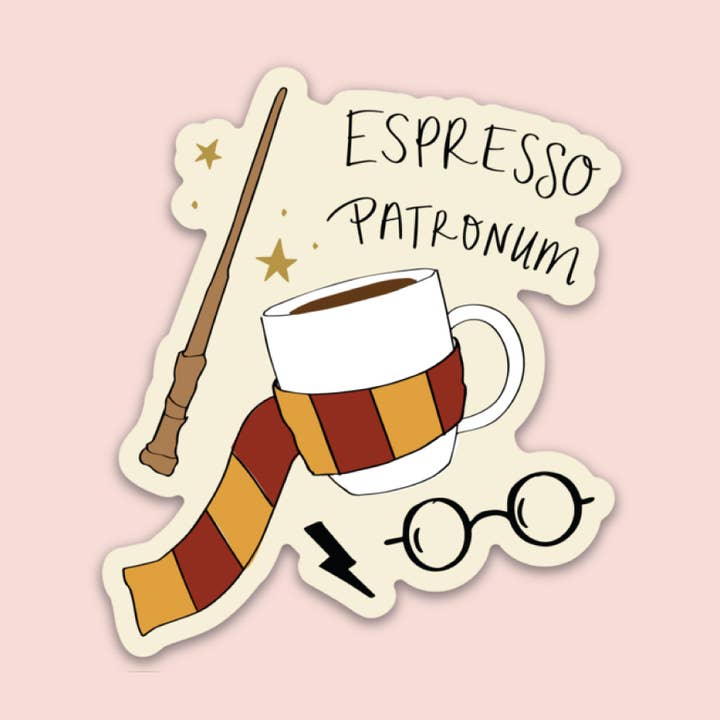 Espresso Patronum Sticker for wholesale by Declaration & Co
