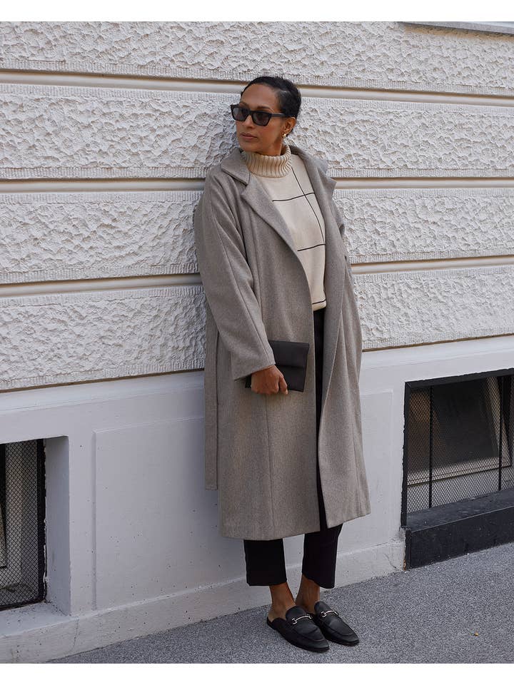 Mila.Vert - Venta al por mayor Abrigo - Mujer - Abrigo oversize con cuello alto