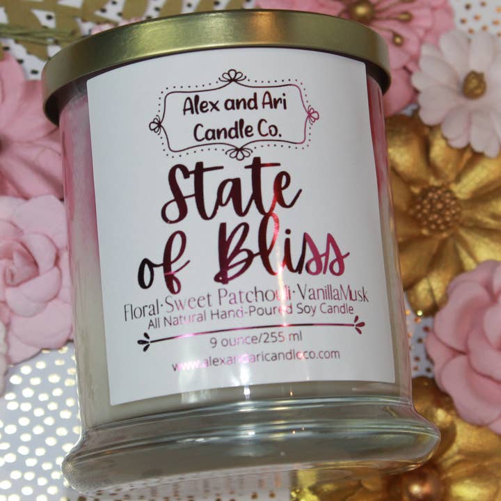 State of Bliss Soy Candle for wholesale by Alex and Ari Candle Co.