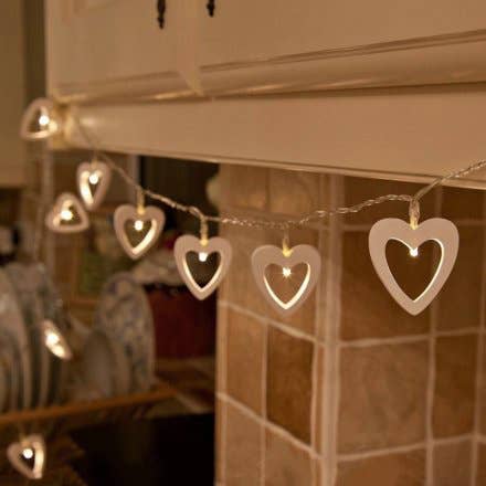 4' LED Heart Garland for wholesale by Marlow Floral Products