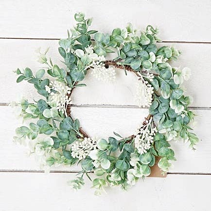 27502- 16in(6.5) Wreath-Seeded Baby Eucalyptus for wholesale by Holiday Depot Inc.