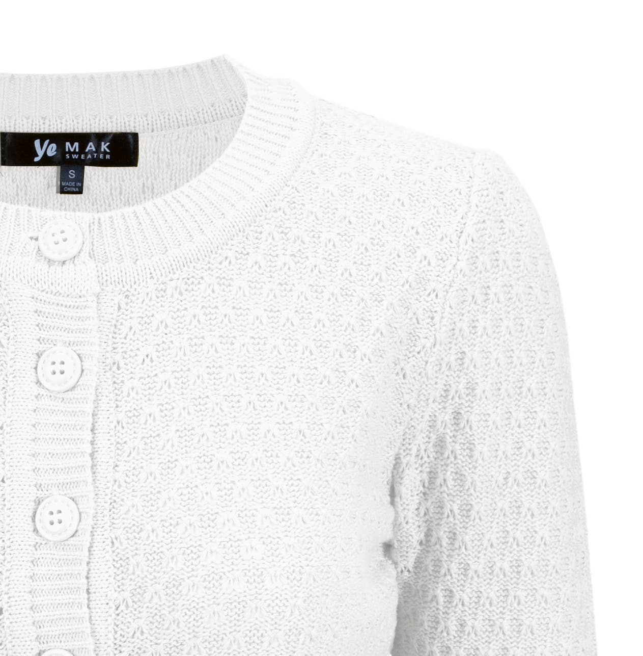 Mak - Vendita all'ingrosso Cardigan - Donna - Maglione cardigan plus size lavorato a maglia girocollo con maniche a 3/4 MK3514PL78