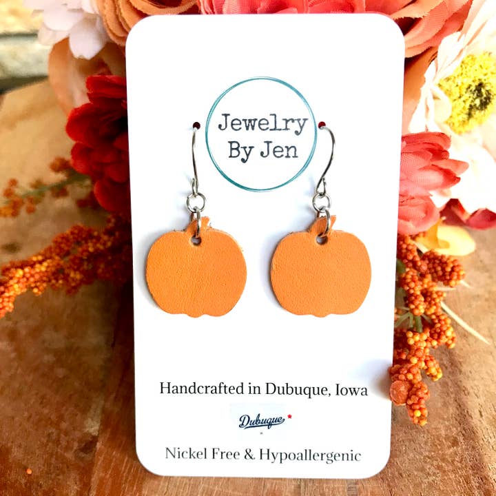 Mini Pumpkin Earrings: Smooth Orange for wholesale by Jewelry By Jen