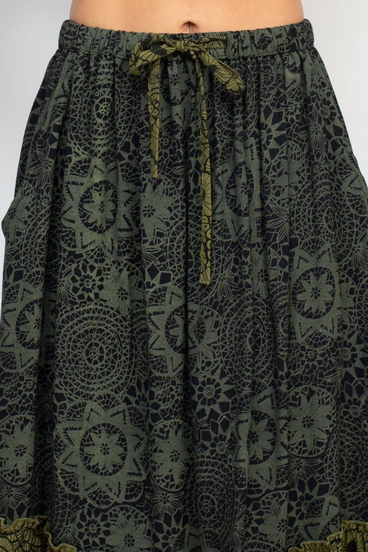 Lakhays Collection Inc. - Wholesale Skirt - Women's - Tiered Lace Print Maxi Skirt6