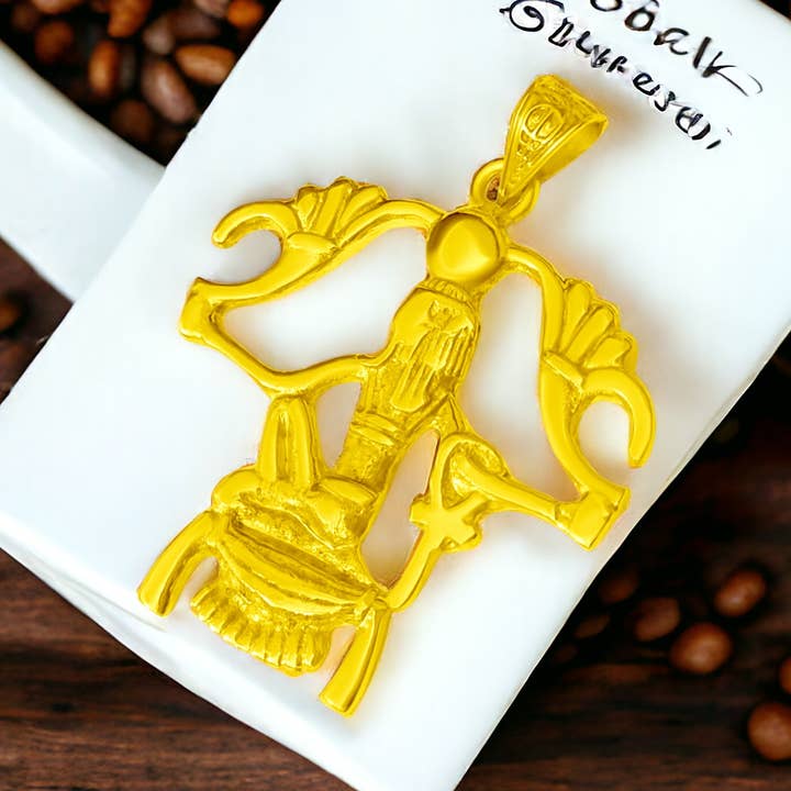 Gold Goddess isis Lotus Flower Pendant for wholesale by ALADDIN'S LAMP JEWELRY