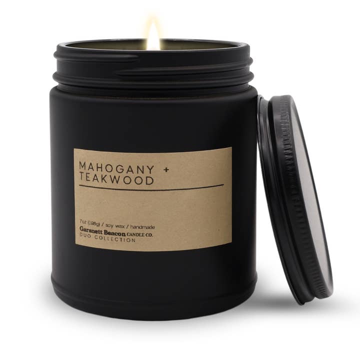 Mahogany + Teakwood Luxury Scented Candle - DUO Collection for wholesale by Garsnett Beacon Candle Co.