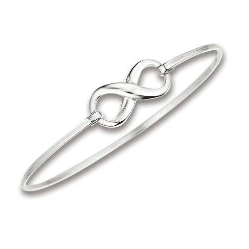 Infinity Knot Sterling Silver Bangle Bracelet for wholesale by Silver Insanity