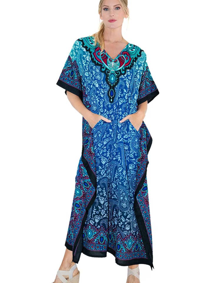 Miss Lavish London - Wholesale Kaftan - Women's - Women Long Kaftan Summer Caftan Dress, 4 Colors S-3XL, 101