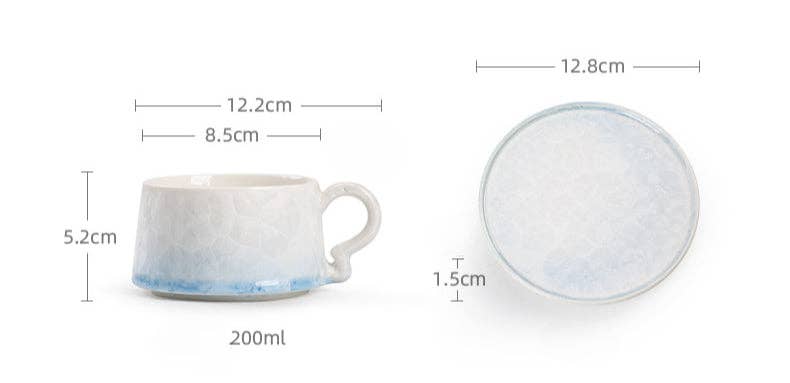 Gohobi （We cover U.S. import duties） – Großhandel Tee-/Kaffeetasse – Gohobi Kristallglasierte Kaffeetasse mit Untertasse 01310