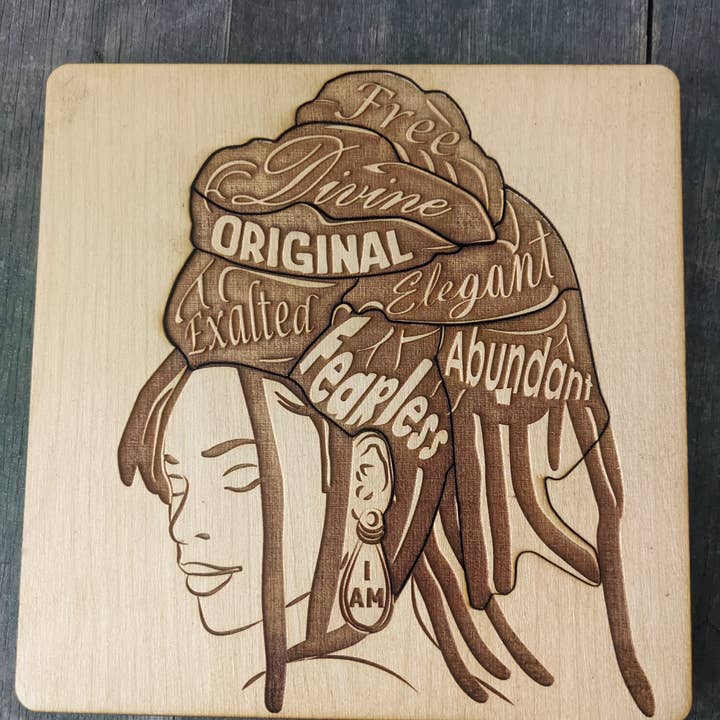 "I AM" Affirmations Puzzle - Loc'd Woman for wholesale by Inspired Puzzles and Gifts