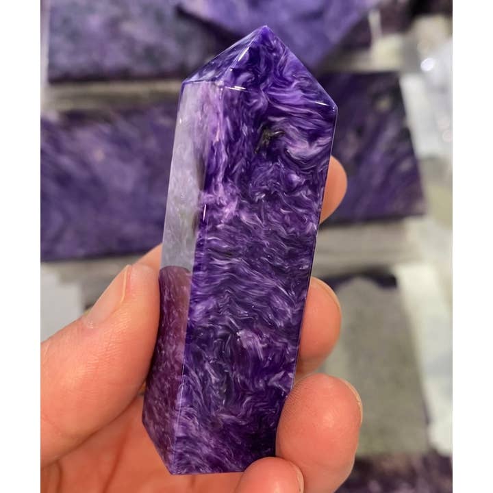 Quasar Gems USA - Wholesale Spiritual Stone/Crystal - Charoite Obelisks Tower