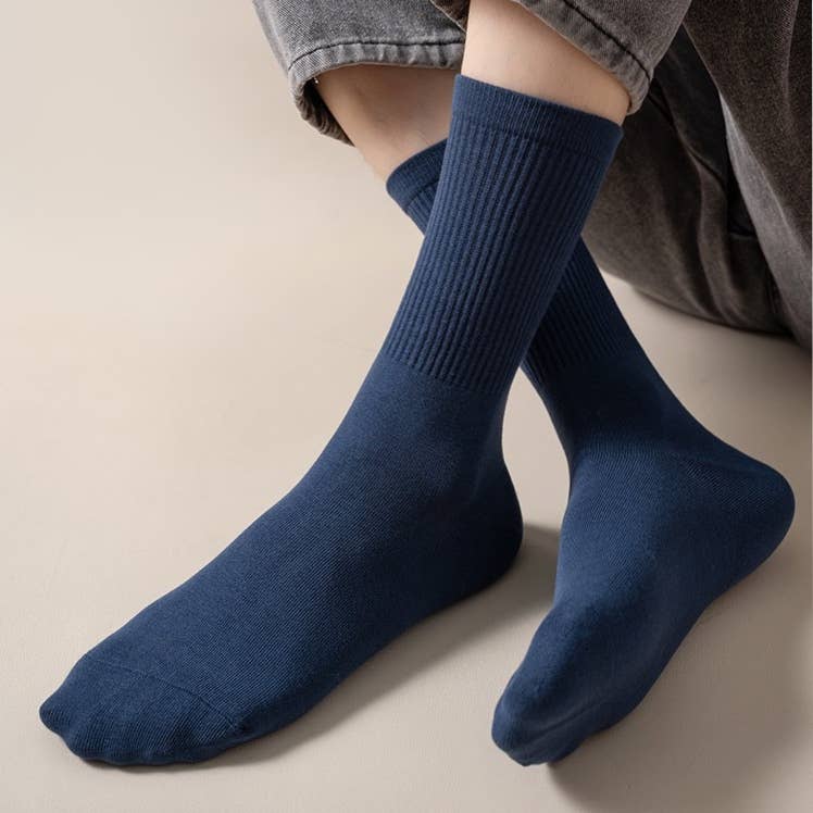 Happy Knits – wholesale Socks – Men's – Men’s Cotton Crew Socks - Soft & Breathable, Solid Colors13