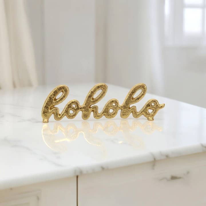 Cheungs Home Decor - Wholesale Desk/Tabletop Sign - Clara "hohoho" Cast Iron Table Sign1