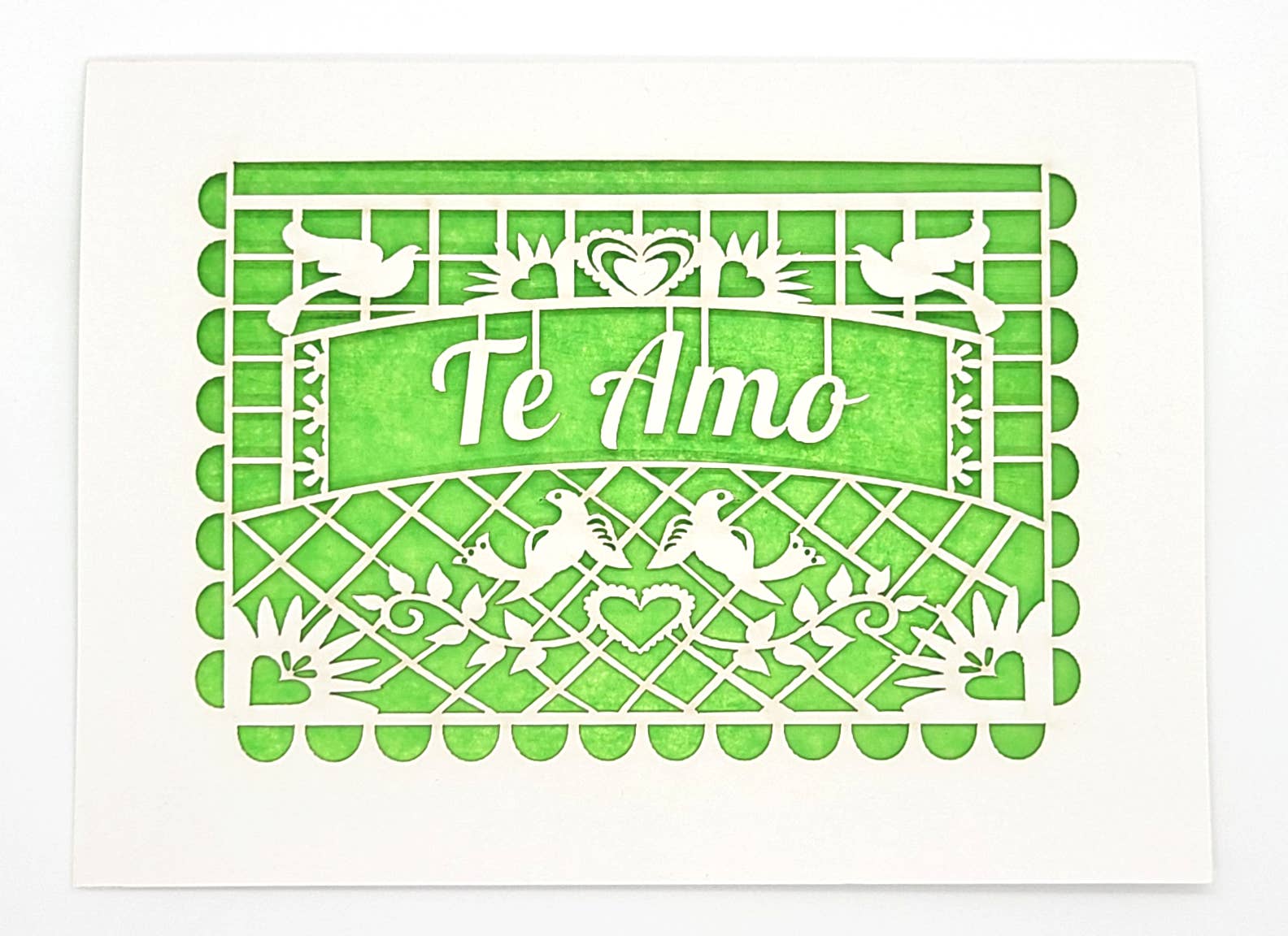 two hermanas - Vendita all'ingrosso Biglietti d'amore - Te Amo - Biglietto d'amore spagnolo Papel Picado, tagliato al laser6