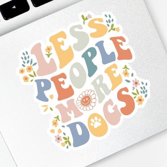 Pegatina «Menos personas, más perros» para venta al por mayor de Knotty Nest
