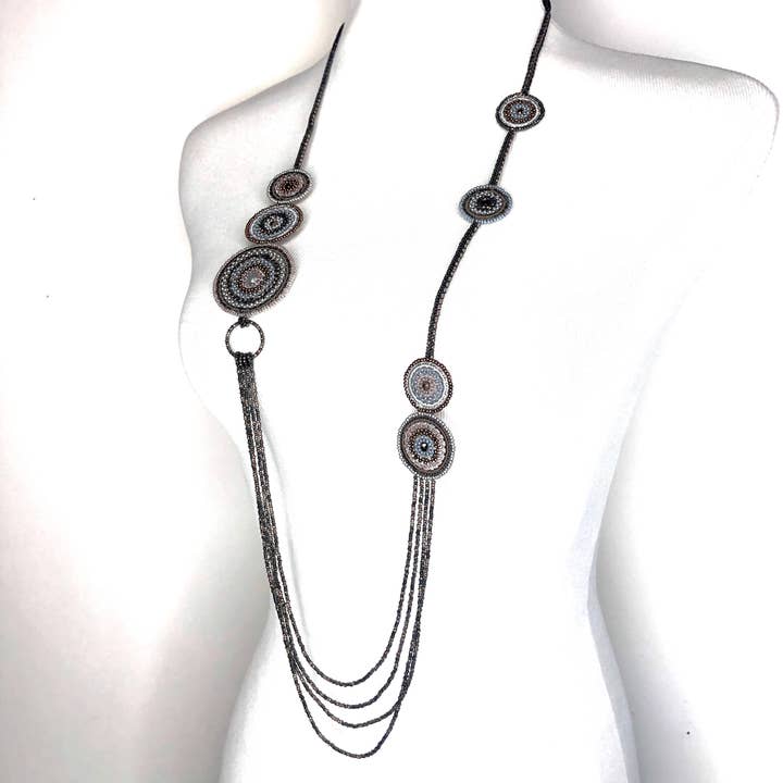 Collier tendance perlé - Argent/Cuivre pour la vente par KVZ Designs