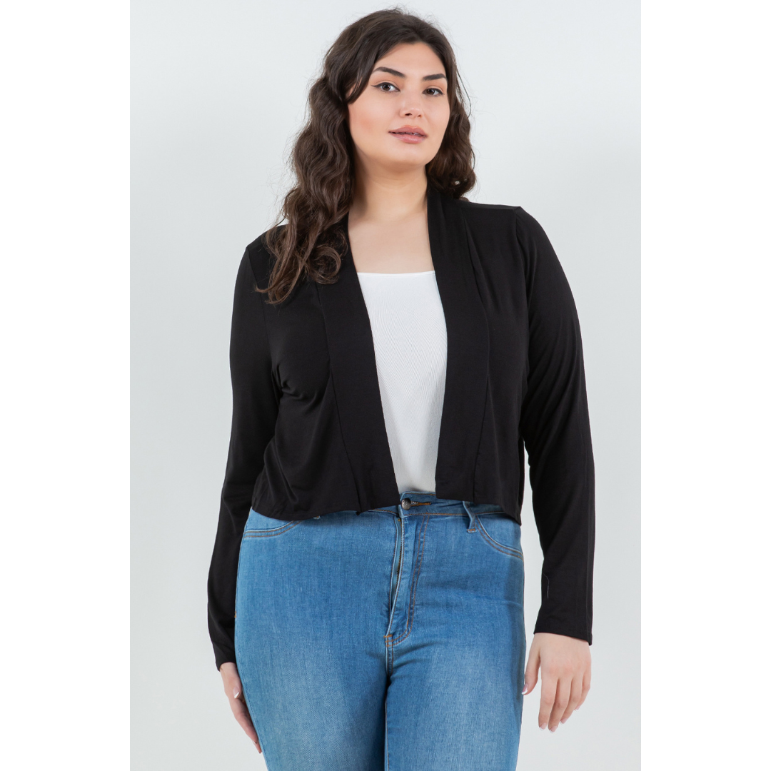 Azules Clothing – Großhandel Strickjacke – Damen – Langärmelige Strickjacke in Übergröße mit kurzem Schnitt0